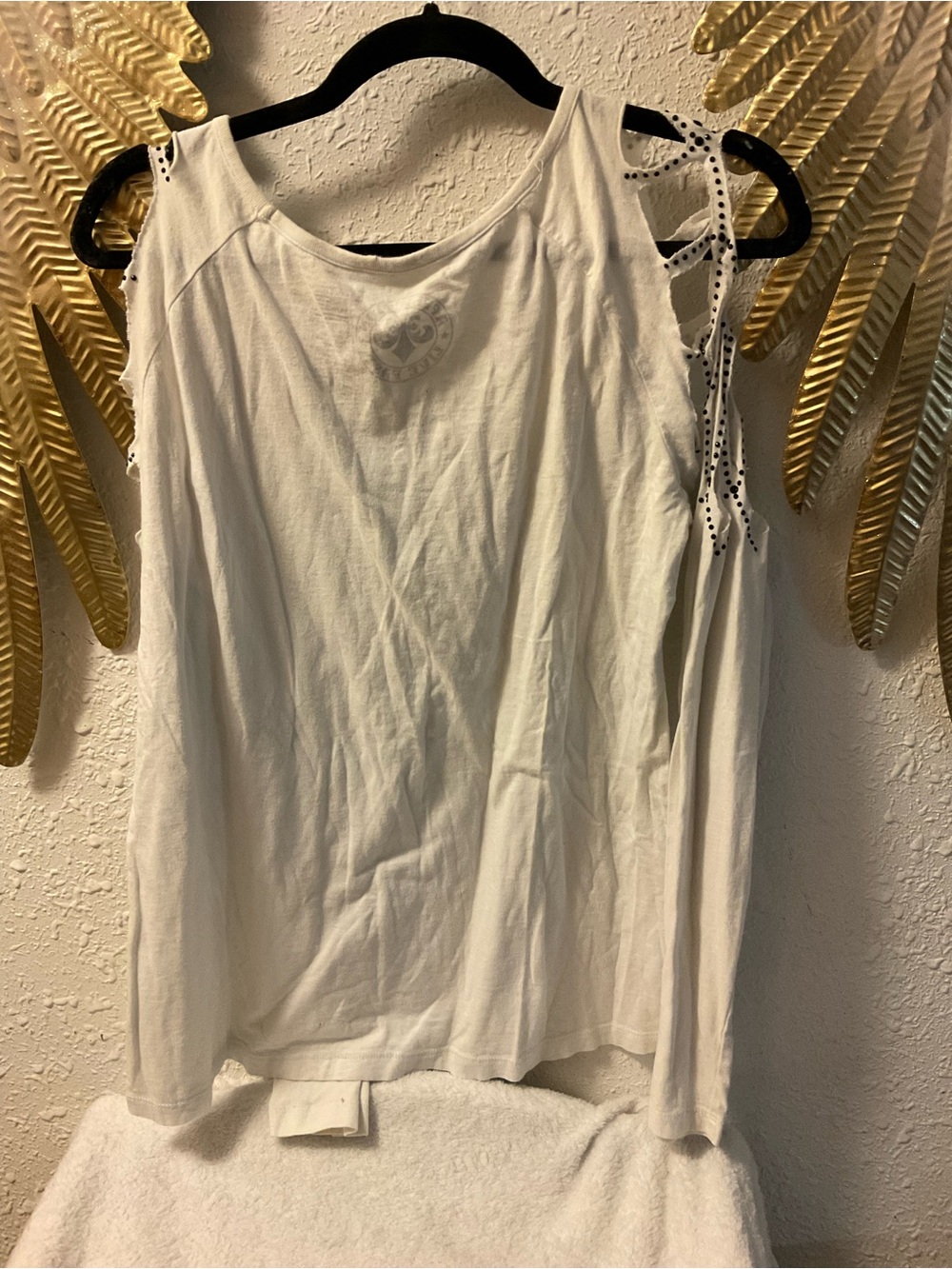 Affliction long sleeve top tee shirt white L - Picture 5 of 7
